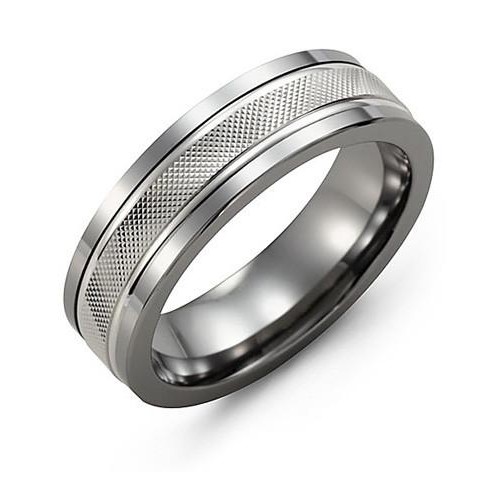 Jonc homme Madani tungsten et or 10kt MAZ710TW