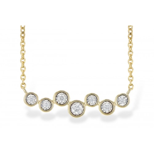 Collier or jaune 14kt avec diamants