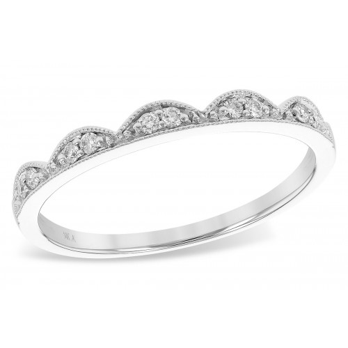 Jonc or blanc 14kt avec diamants