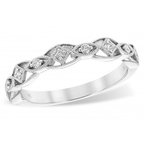 14kt white gold band with diamonds